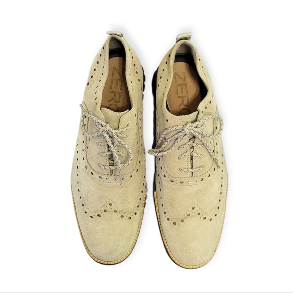 COLE HAAN ZEROGRAND Wingtip Oxford Suede Beige Tan 10.5 main image 8